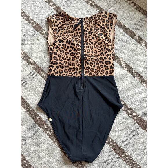 Summersalt The Surf Leo Leopard Print One Piece Swimsuit Women’s 4 Modest Small - Picture 5 of 12